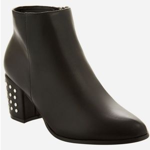 Studded Heel Ankle Boots